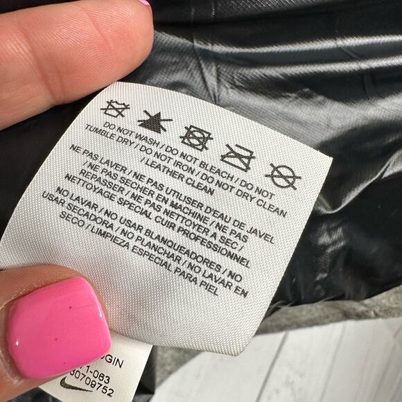 Nike NSW Womens Size Small Gray Wool Destroyer Jacket Moto Bomber Leather - Picture 10 of 12